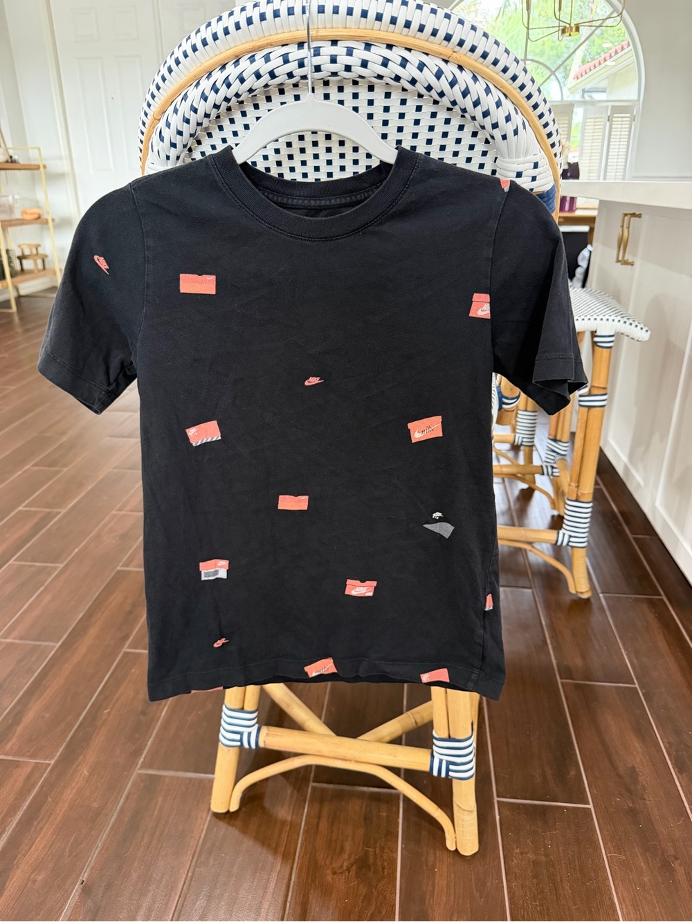 Nike Sportswear Youth Large Black Shoebox All-Over Print Graphic T-Shirt